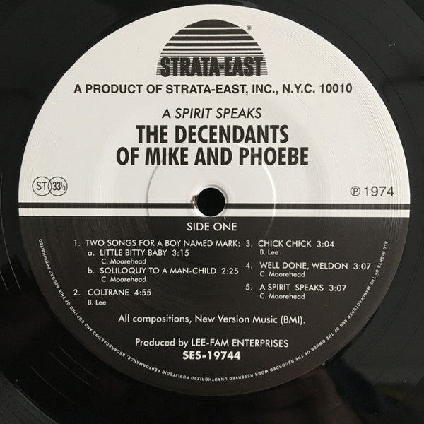 The Descendants Of Mike And Phoebe : A Spirit Speaks (LP, Album, Ltd, RE, RM, 180)