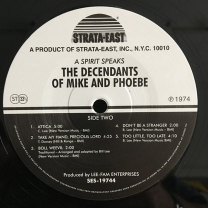 The Descendants Of Mike And Phoebe : A Spirit Speaks (LP, Album, Ltd, RE, RM, 180)