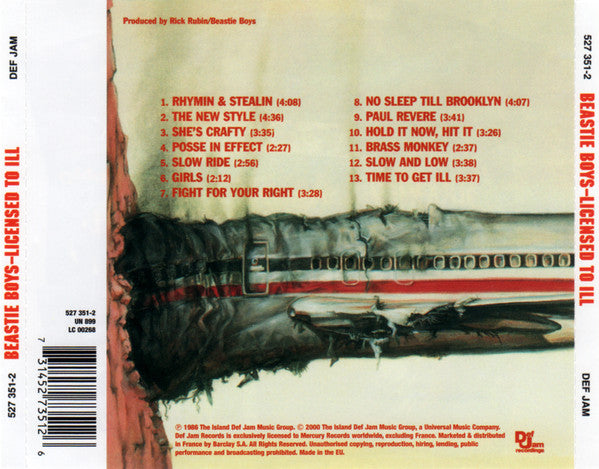 Beastie Boys : Licensed To Ill (CD, Album, RE, RM, RP)