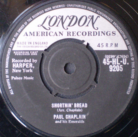 Paul Chaplain And His Emeralds : Shortnin' Bread (7")