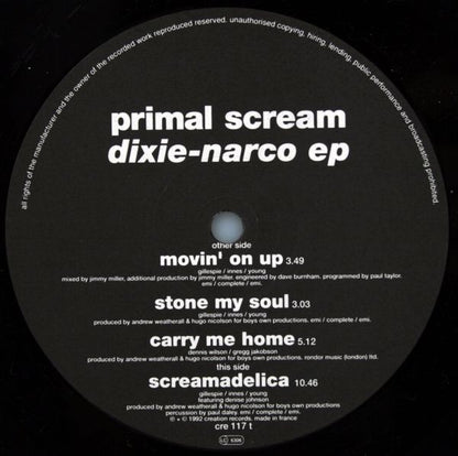 Primal Scream : Dixie-Narco EP (12", EP)
