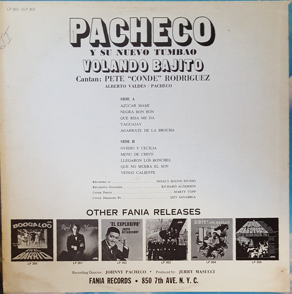 Johnny Pacheco : Volando Bajito (LP, Album)