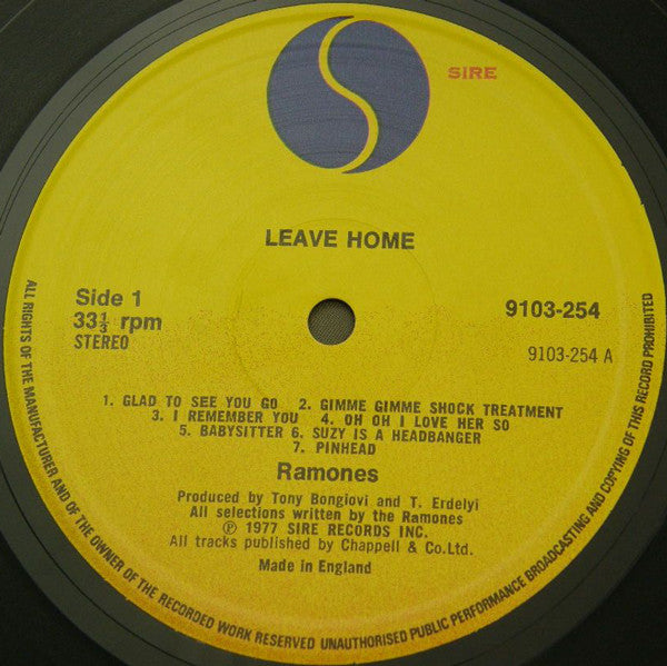 Ramones : Leave Home (LP, Album, RE)