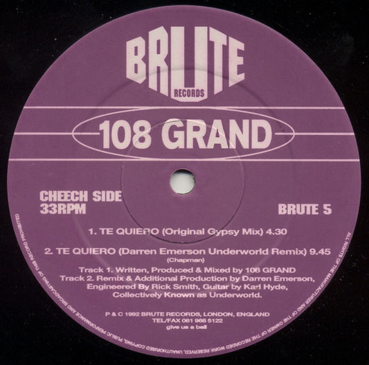 108 Grand : Te Quiero (12")