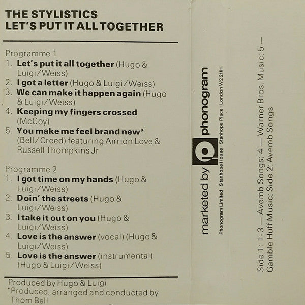 The Stylistics : Let's Put It All Together (Cass, Album)