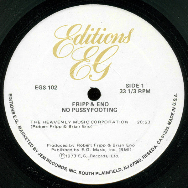 Fripp & Eno : (No Pussyfooting) (LP, Album, RE, Hub)