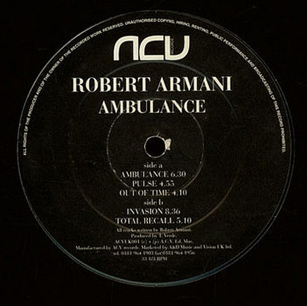 Robert Armani : Ambulance (12", RE)