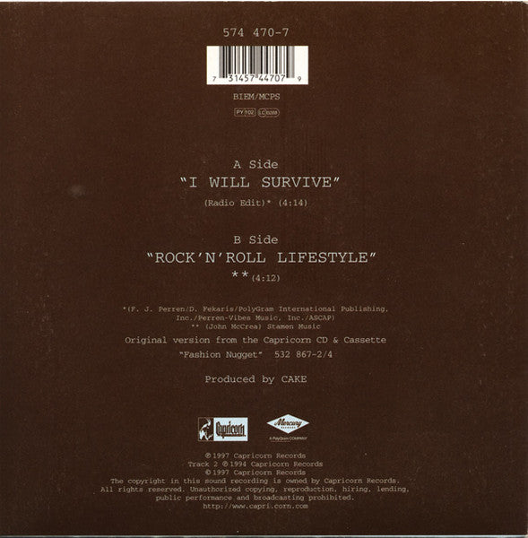 Cake : I Will Survive (7", Single)
