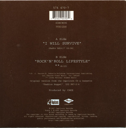 Cake : I Will Survive (7", Single)