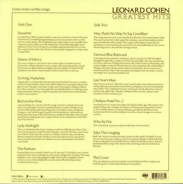 Leonard Cohen : Greatest Hits (LP, Comp, RE, 180)