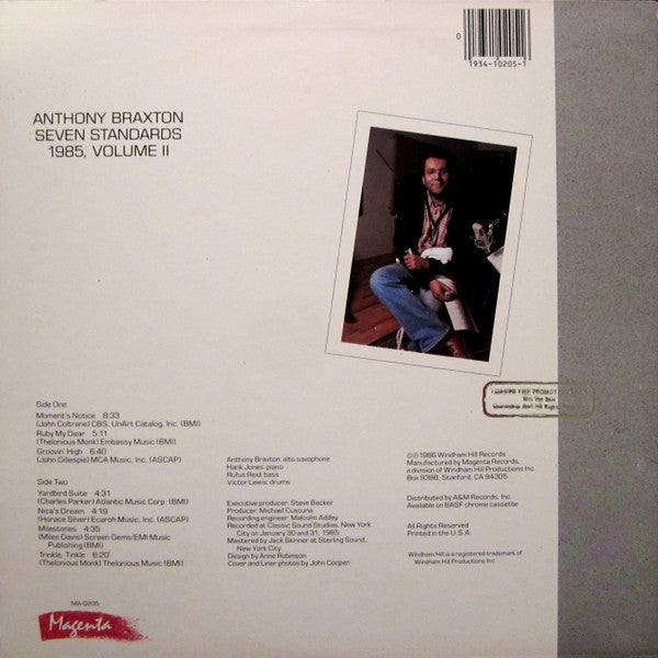 Anthony Braxton : Seven Standards 1985, Volume II (LP, Album)