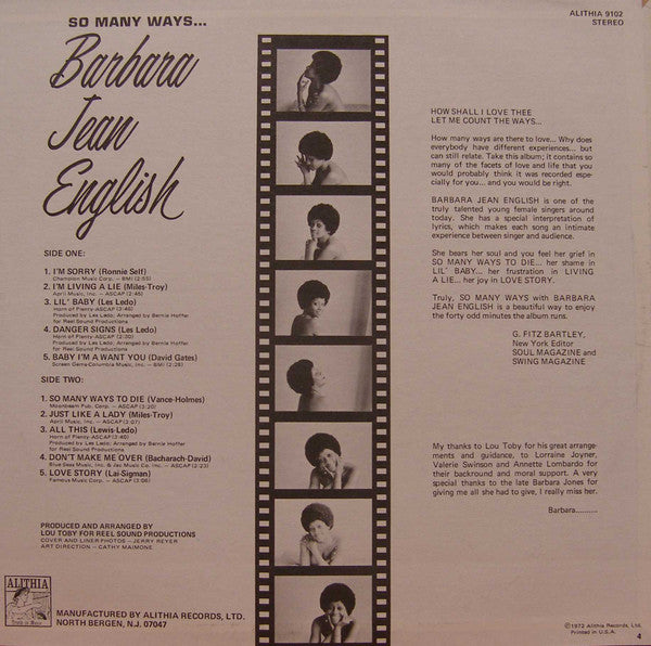 Barbara Jean English : So Many Ways... (LP, Album)