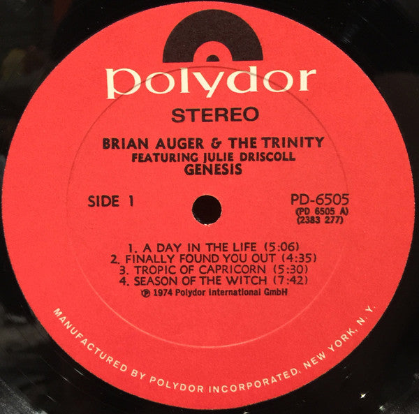 Brian Auger & The Trinity Featuring Julie Driscoll* : Genesis (LP, Comp, RM)