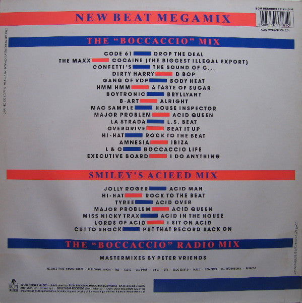 Various : New Beat Megamix (12", Mixed, Gat)