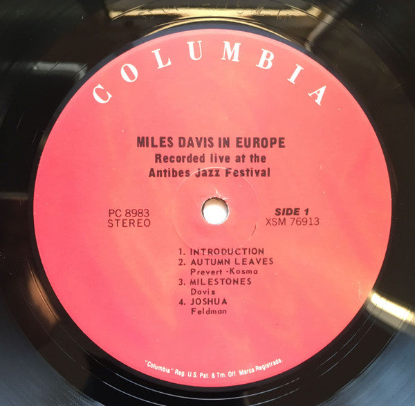 Miles Davis : Miles Davis In Europe (LP, Album, RE)