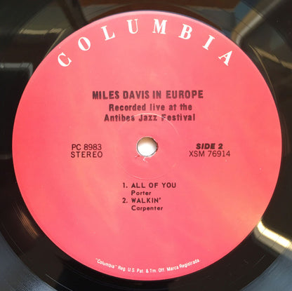 Miles Davis : Miles Davis In Europe (LP, Album, RE)