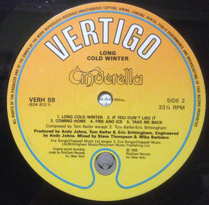 Cinderella (3) : Long Cold Winter (LP, Album)