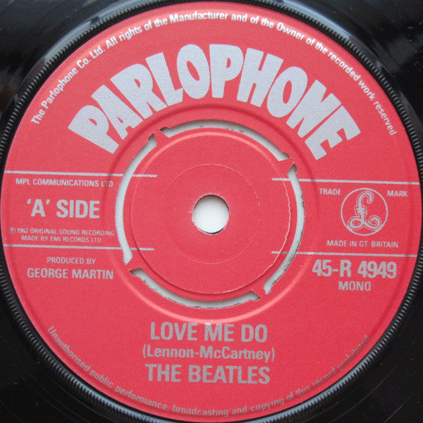 The Beatles : Love Me Do (7", Single, Mono, RE, Pus)