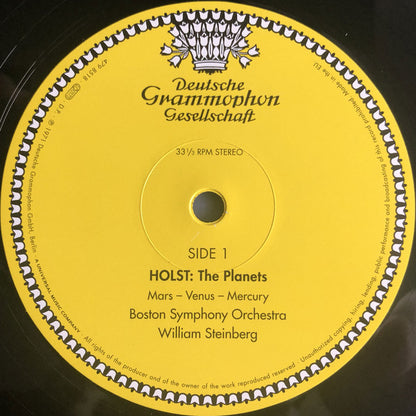 Gustav Holst - William Steinberg • Boston Symphony Orchestra : Die Planeten • The Planets (LP, Album, RE, 180)