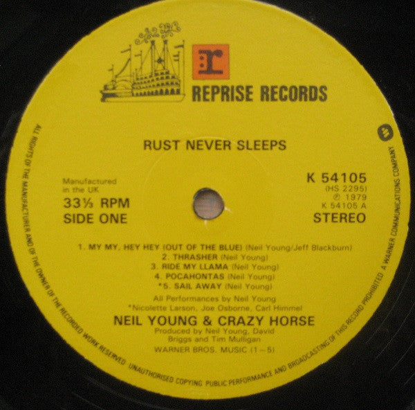 Neil Young & Crazy Horse : Rust Never Sleeps (LP, Album)