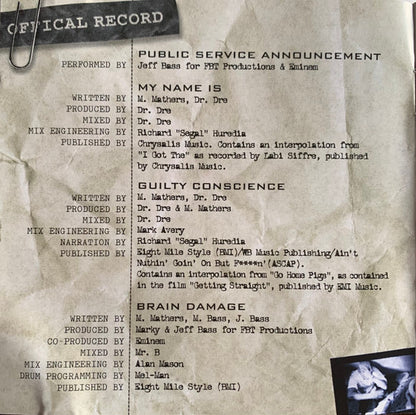 Eminem : The Slim Shady LP (CD, Album, RE)