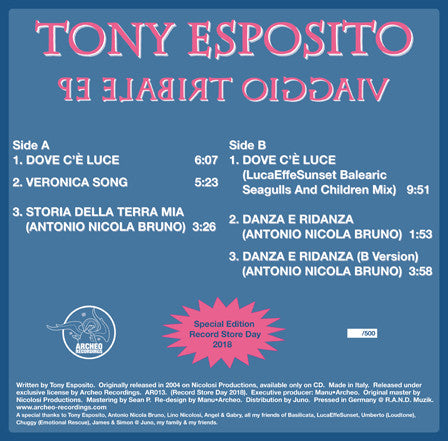 Tony Esposito : Viaggio Tribale EP (12", RSD, Ltd, Num, RE)