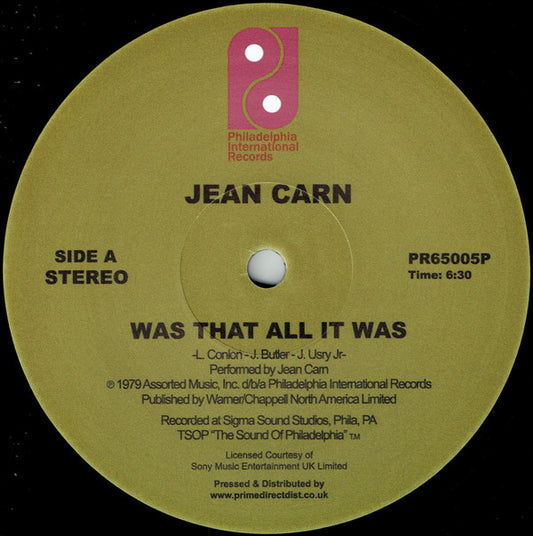 Jean Carn : Was That All It Was (12", RSD, RE)