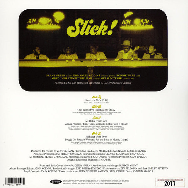Grant Green : Slick! - Live at Oil Can Harry’s (2xLP, Album, RSD, Ltd, Num, RM)