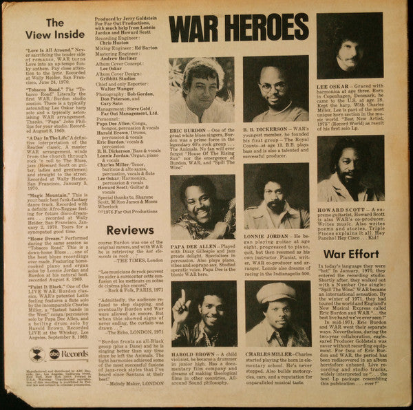 War Featuring Eric Burdon* : Love Is All Around (LP, Album, Ter)