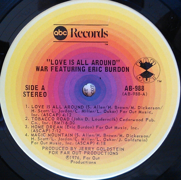 War Featuring Eric Burdon* : Love Is All Around (LP, Album, Ter)