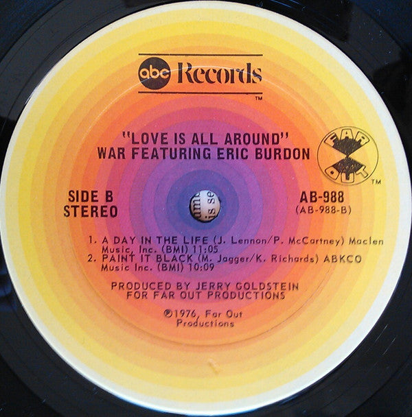 War Featuring Eric Burdon* : Love Is All Around (LP, Album, Ter)