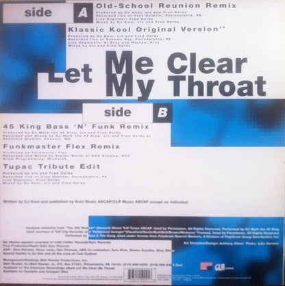 DJ Kool : Let Me Clear My Throat (12")