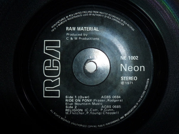 Raw Material (2) : Ride On Pony (7", Single)