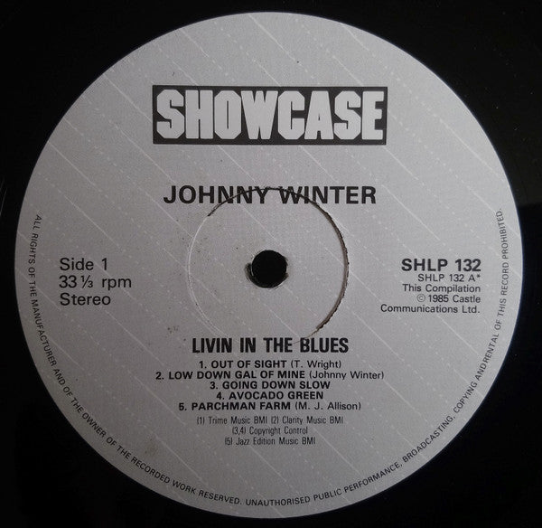 Johnny Winter : Livin' In The Blues (LP, Comp)