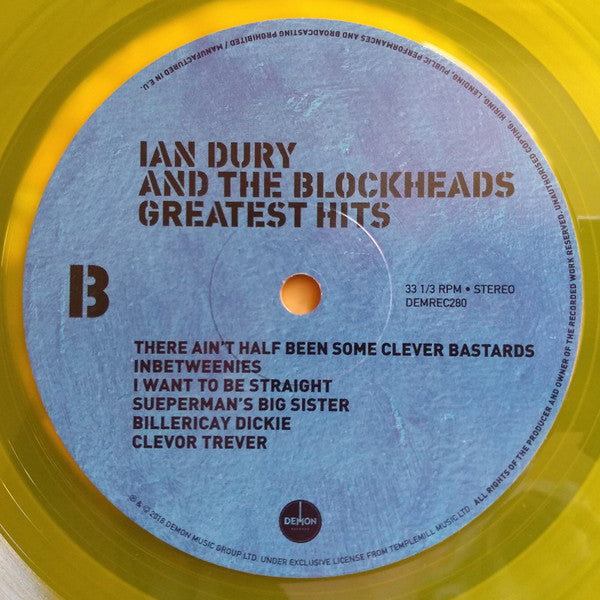 Ian Dury And The Blockheads : Greatest Hits (LP, Comp, Yel)