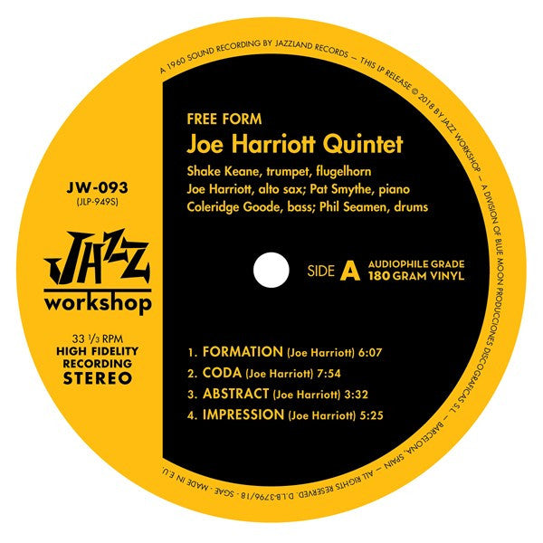 Joe Harriott Quintet : Free Form (LP, Album, Ltd, RE, RM, 180)