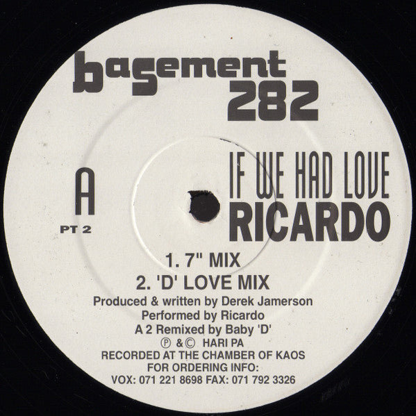 Ricardo : If We Had Love (12")