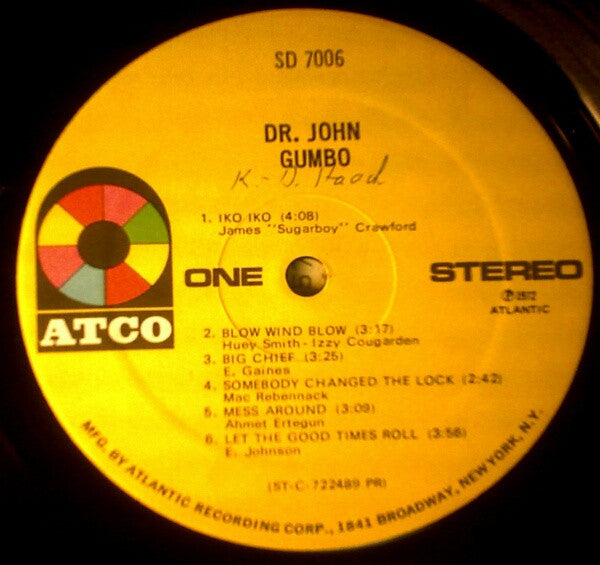 Dr. John : Dr. John's Gumbo (LP, Album, PR )