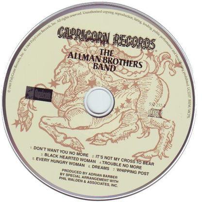 The Allman Brothers Band : The Allman Brothers Band (CD, Album, RE, RM)