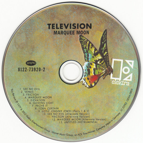 Television : Marquee Moon (CD, Album, RE, RM, Gat)