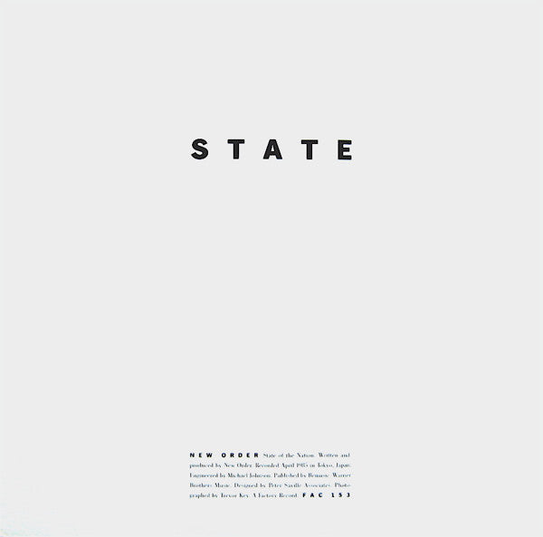 New Order : State Of The Nation / Shame Of The Nation (12", Single)