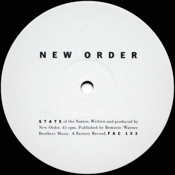 New Order : State Of The Nation / Shame Of The Nation (12", Single)