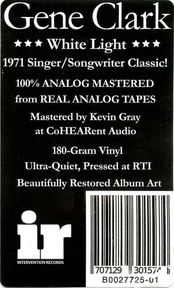Gene Clark : White Light (LP, Album, RE, RM, 180)