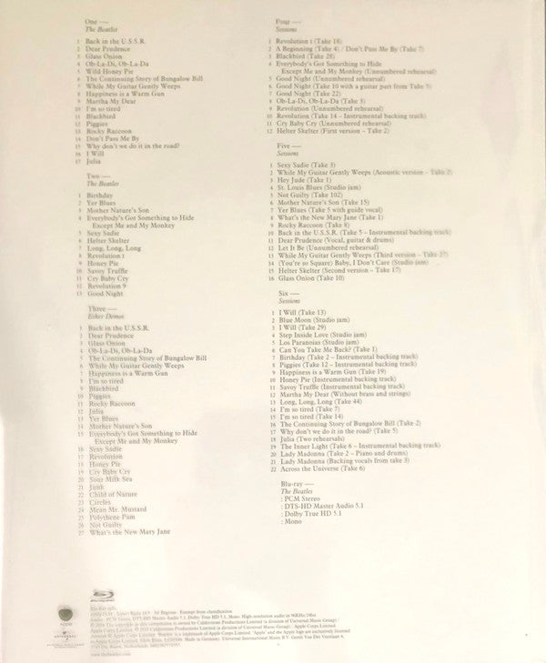 The Beatles : The Beatles (2xCD, Album, RE, Rem + 4xCD, RM + Blu-ray, Blu-ray)