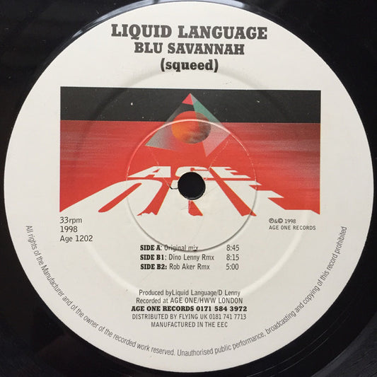 Liquid Language / Squeed : Blu Savannah (12")