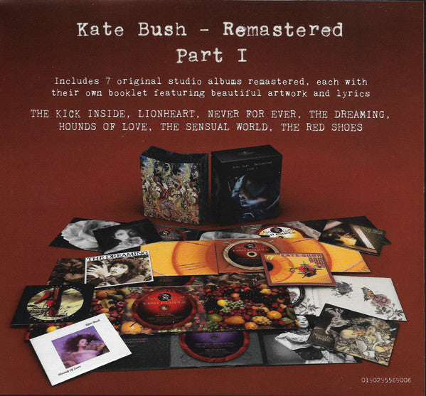 Kate Bush : Remastered Part I (Box, Comp, Glo + CD, Album, RE, RM + CD, Album, RE)