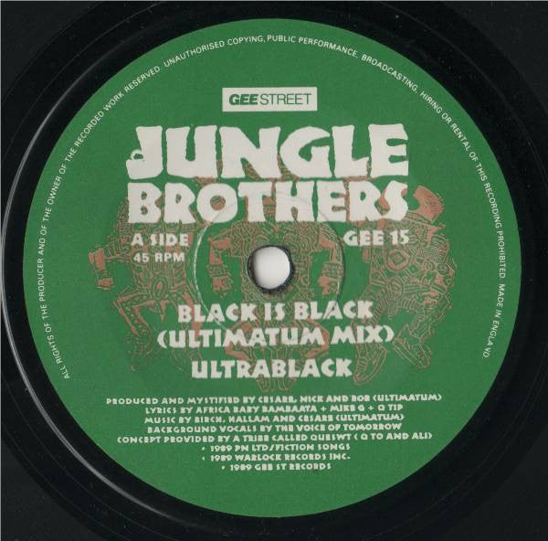 Jungle Brothers : Black Is Black (7", Single)