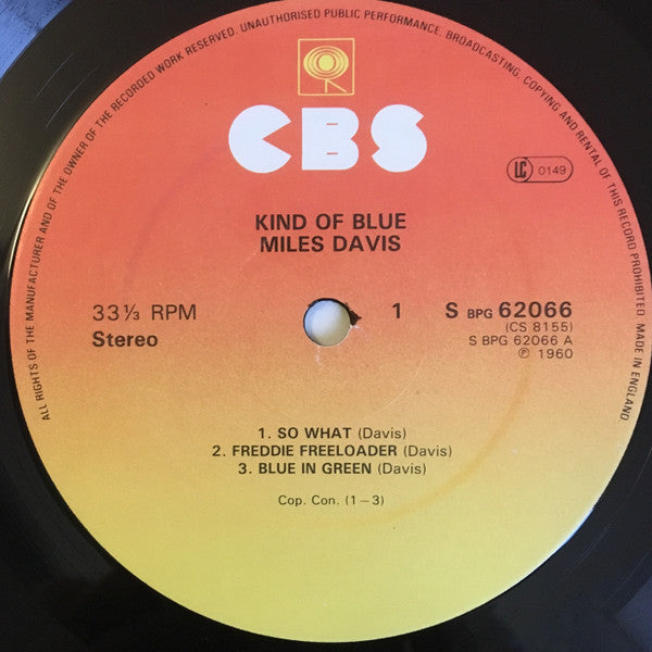 Miles Davis : Kind Of Blue (LP, Album, M/Print)