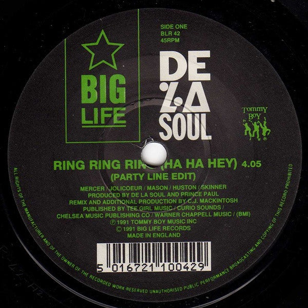 De La Soul : Ring Ring Ring (Ha Ha Hey) (7", Single)