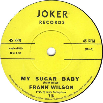 Frank Wilson : My Sugar Baby (7", Single)
